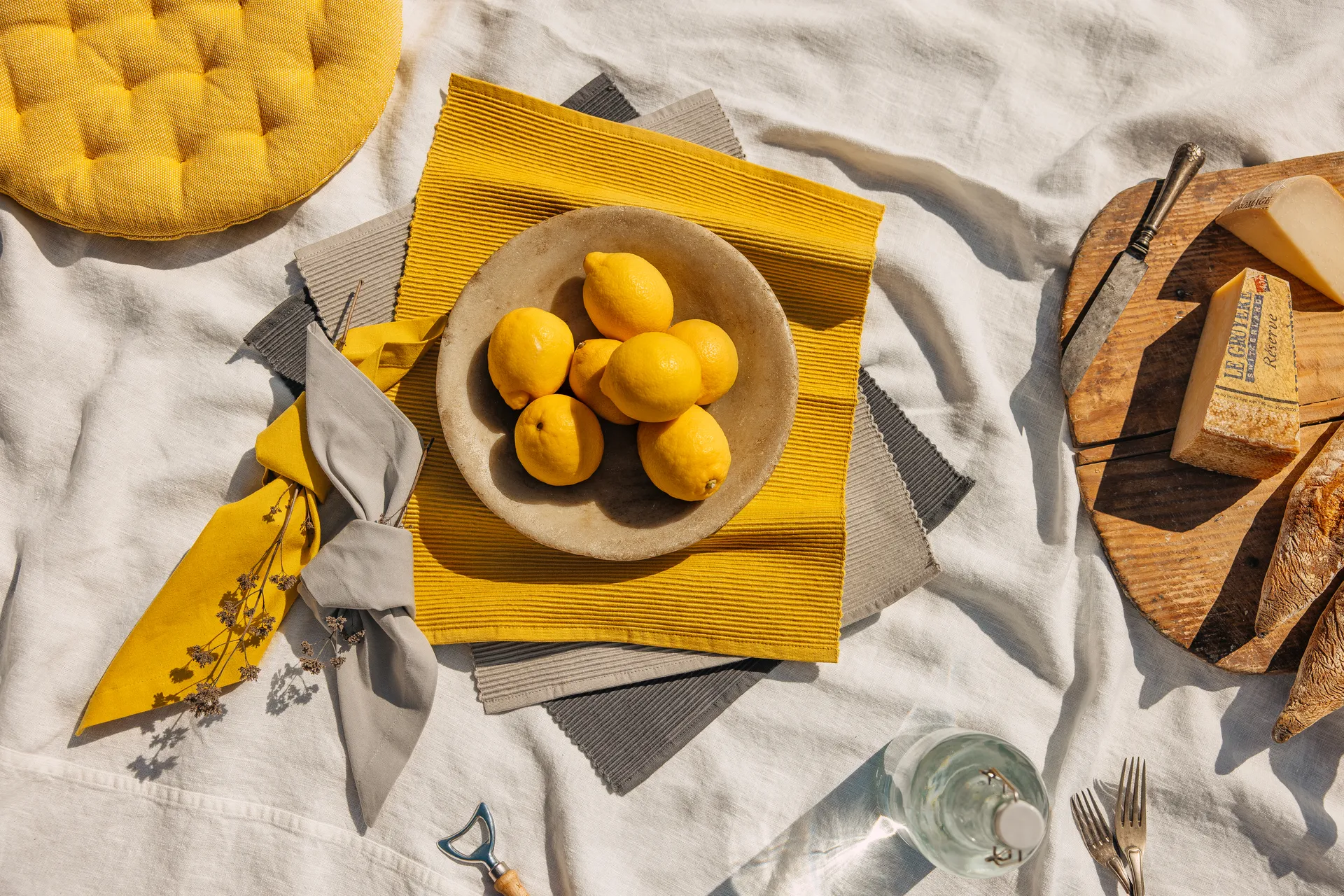 Podkładka stołowa Uni 35x46 cm, zestaw 4 szt., Musztarda Linum