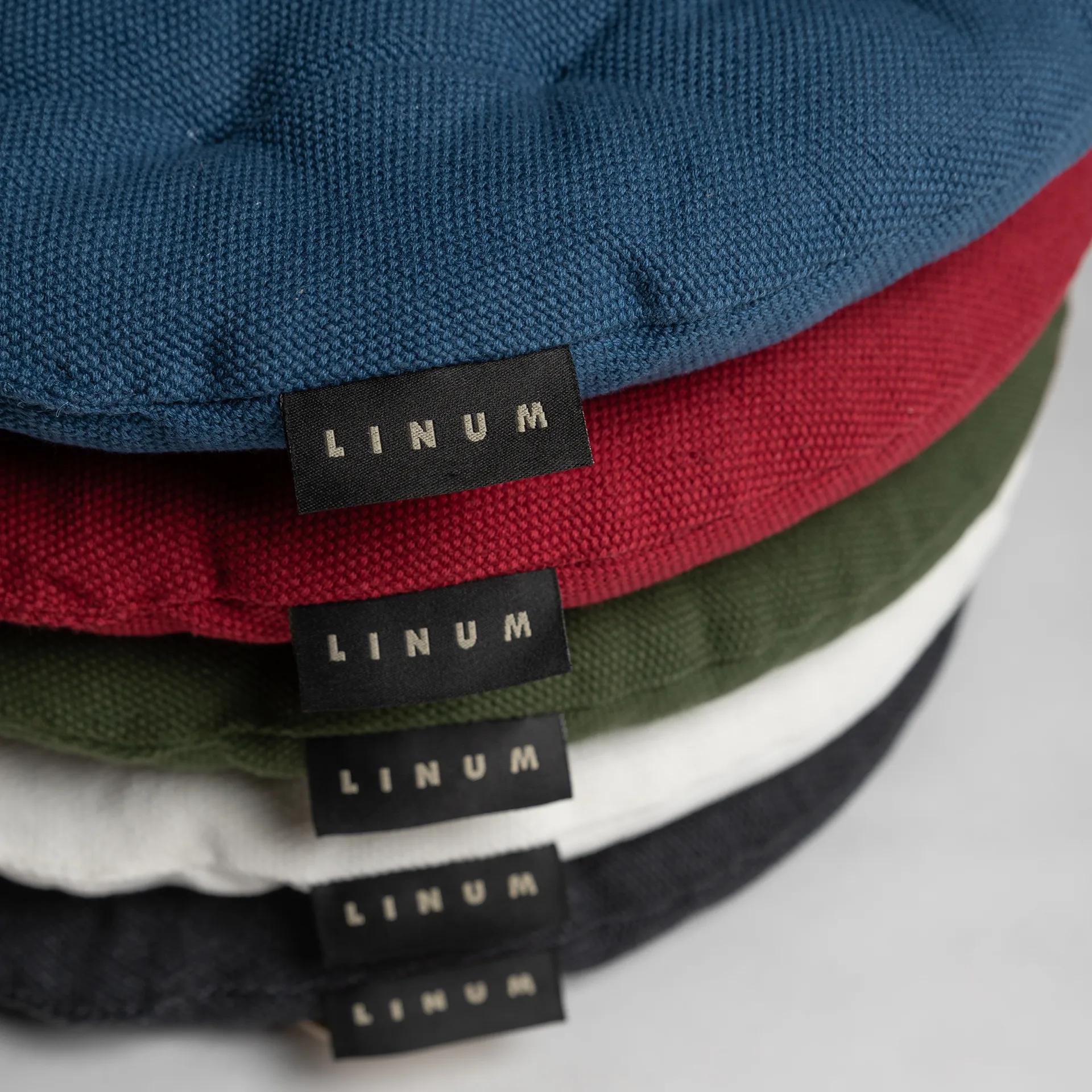 Poduszka na krzesło Pepper Ø37 cm, Błękit Indygo Linum