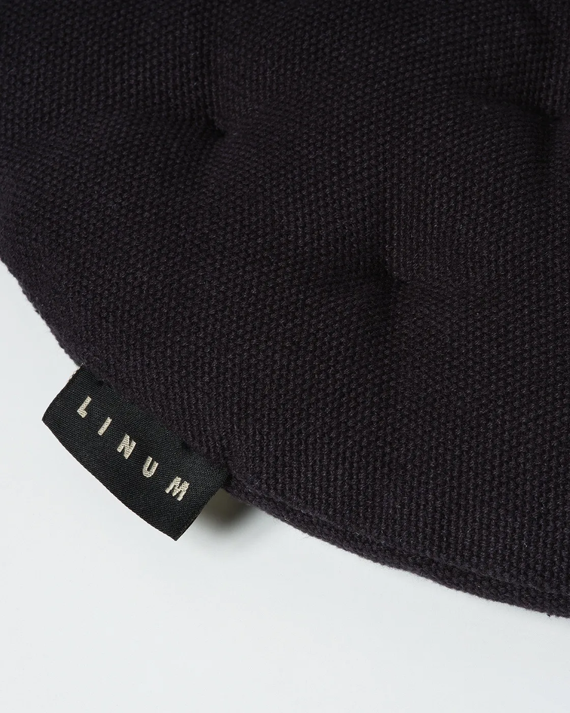 Poduszka na krzesło Pepper Ø37 cm, Czarna Linum