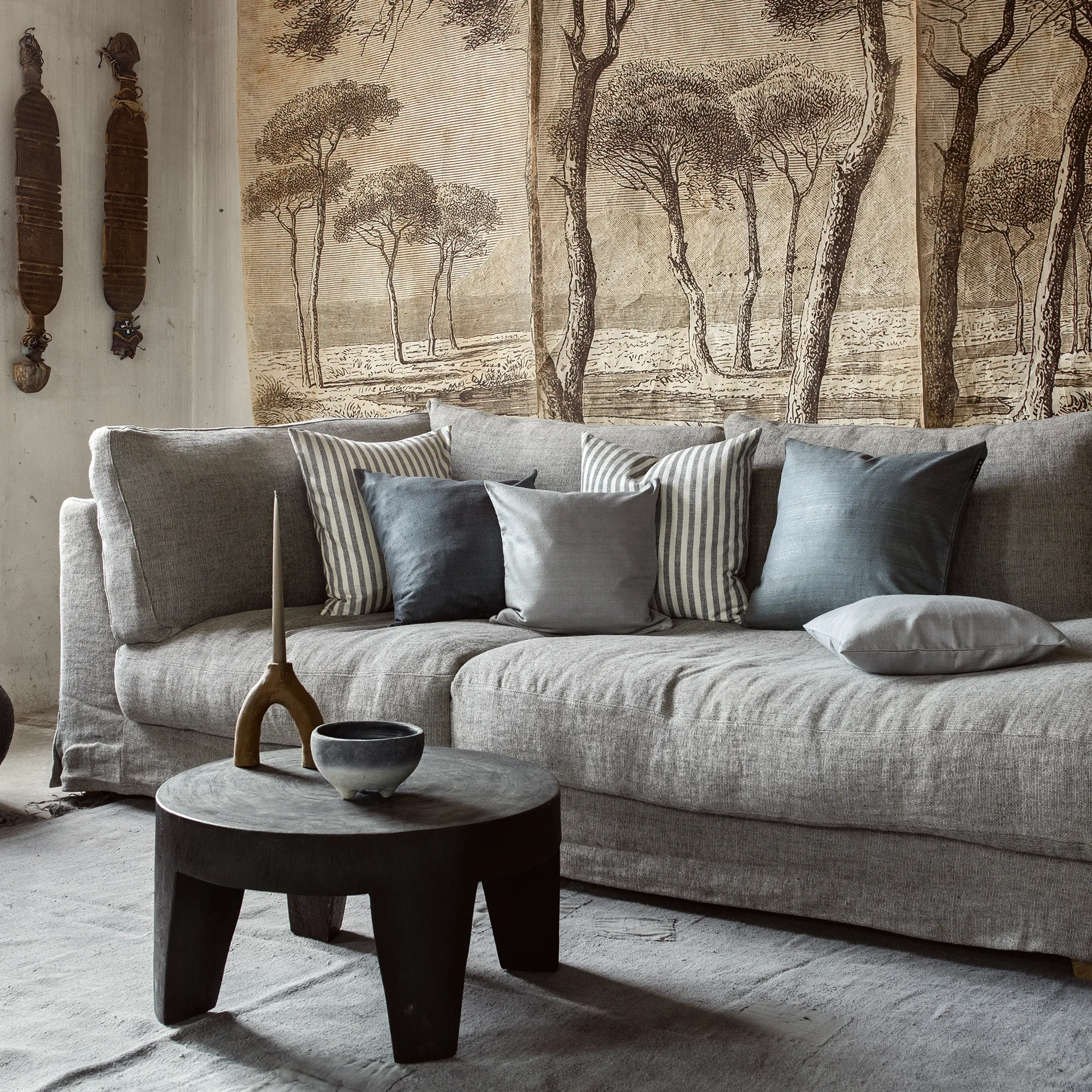 Poszewka na poduszkę Seta 50x50 cm, Czarny Linum