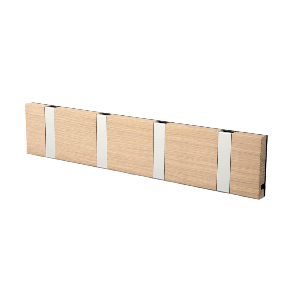 LoCa Wieszak Knax 40 cm dąb mydlony - szary | Skandynawski Design | Wieszaki i haczyki | Brązowy