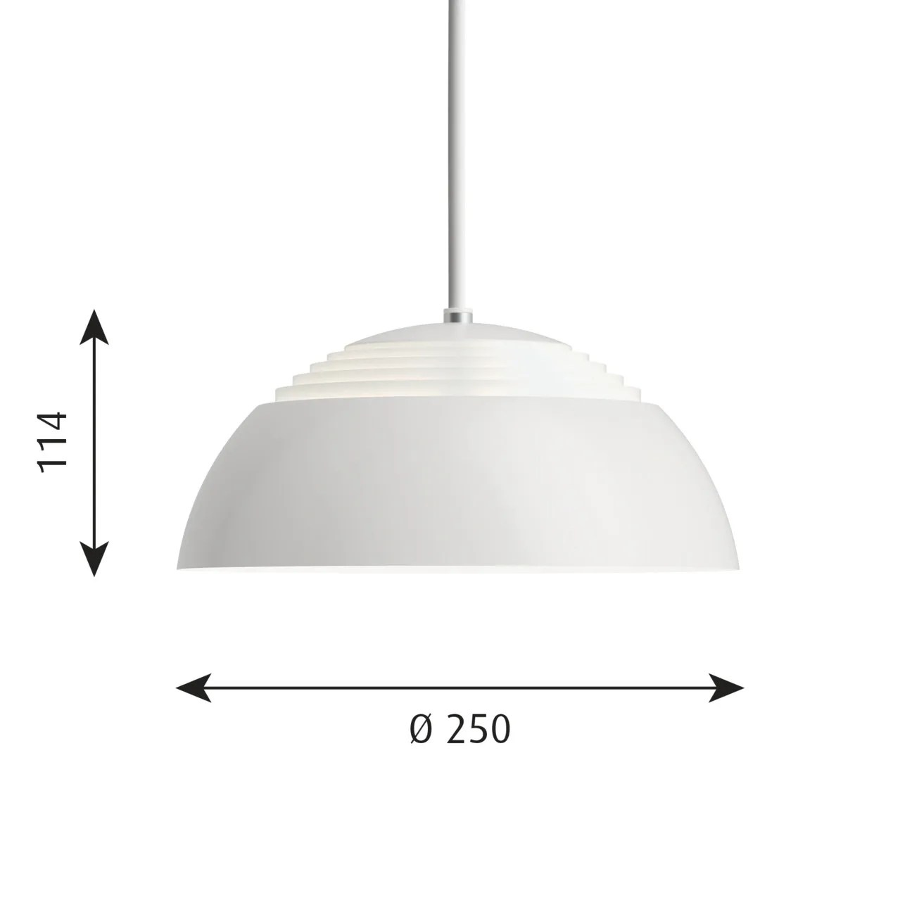 AJ Royal lampa wisząca 2700K Ø25 cm, Biały Louis Poulsen