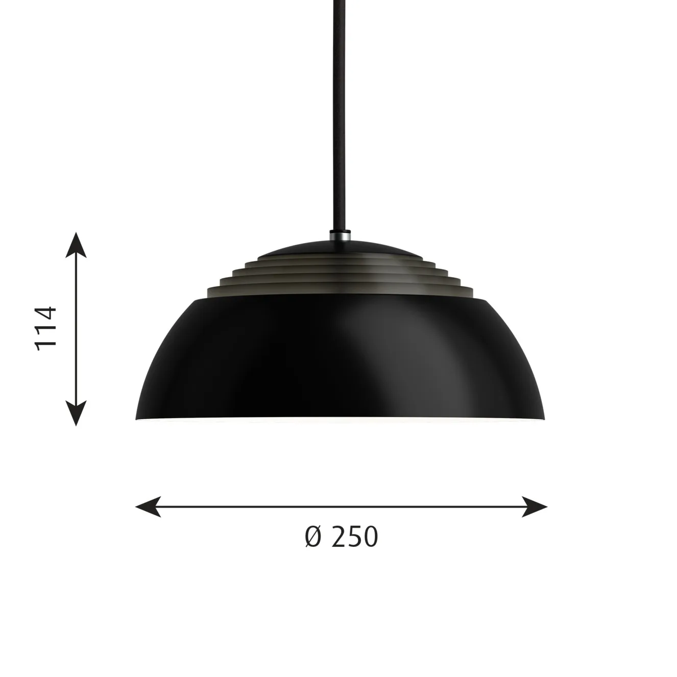 AJ Royal lampa wisząca 2700K Ø25 cm, Czarny Louis Poulsen