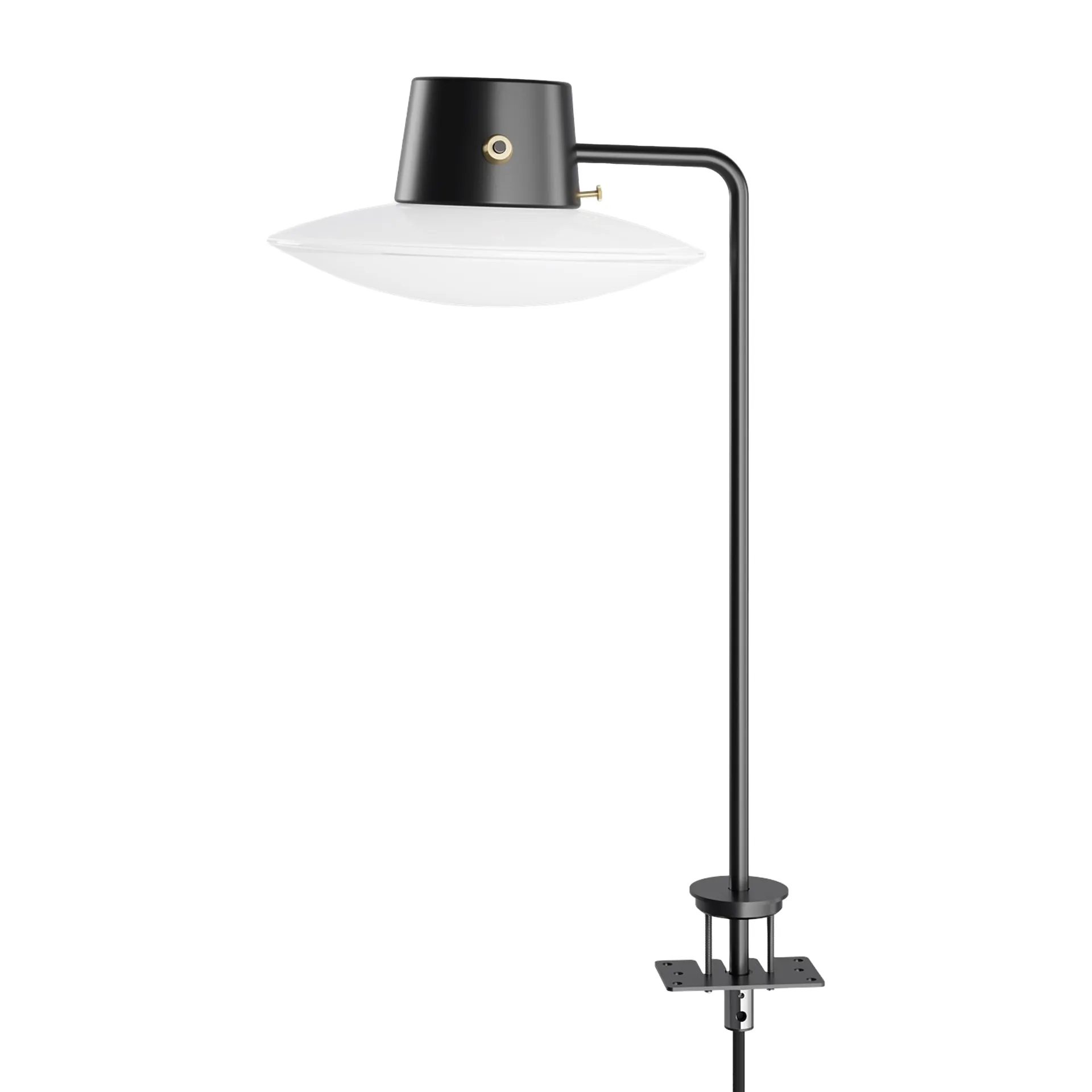 Lampa na biurko AJ Oxford 41 cm czarna szpilka, Szkło opalowe Louis Poulsen