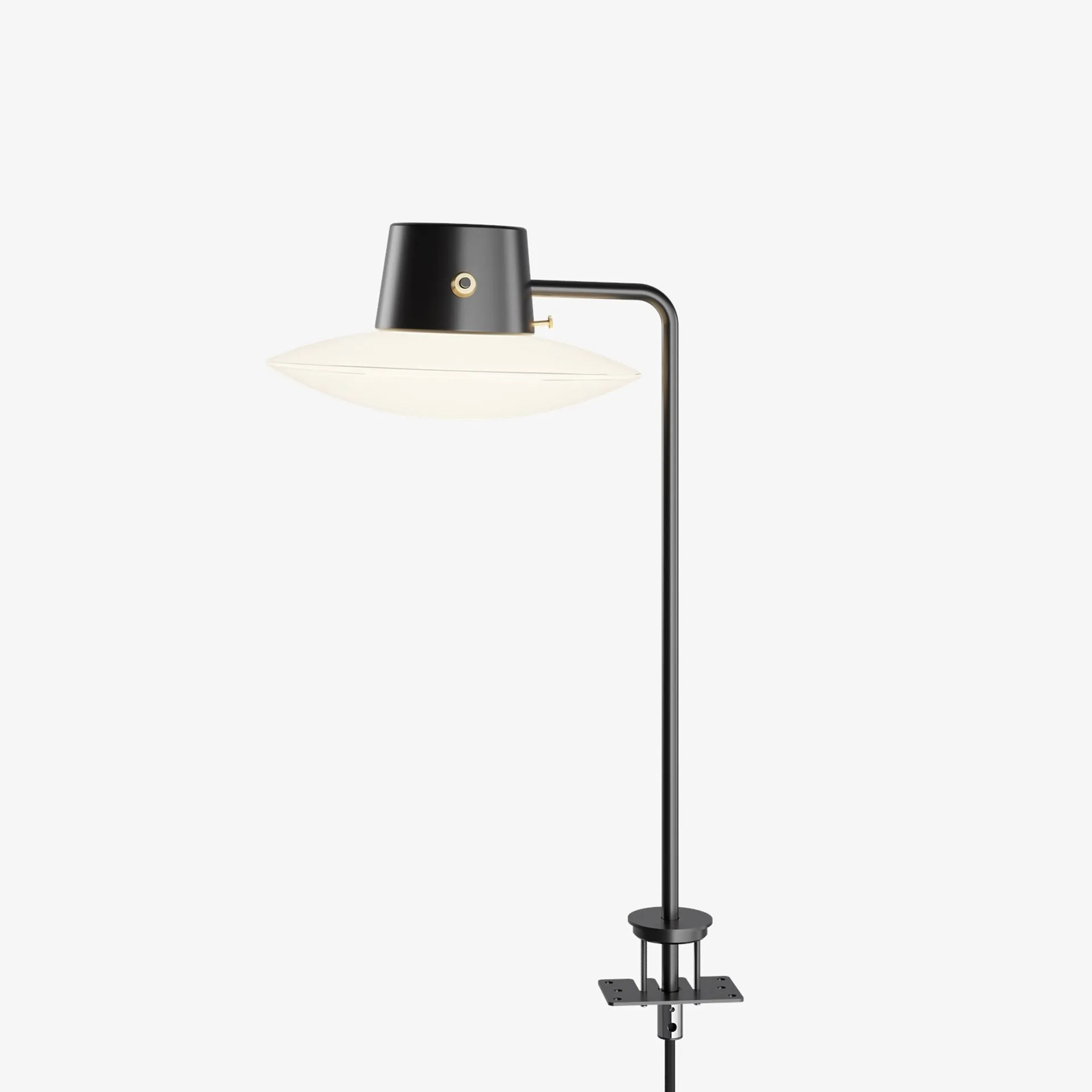 Lampa na biurko AJ Oxford 41 cm czarna szpilka, Szkło opalowe Louis Poulsen