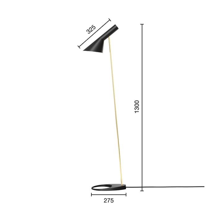 Lampa podłogowa AJ, Brass-black Louis Poulsen
