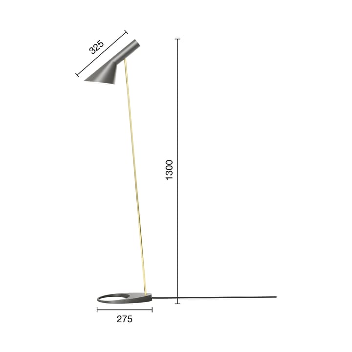 Lampa podłogowa AJ, Brass-warm grey Louis Poulsen