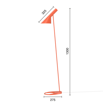 Lampa podłogowa AJ - Electric orange - Louis Poulsen