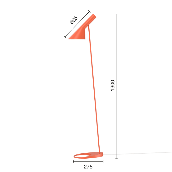 Lampa podłogowa AJ, Electric orange Louis Poulsen
