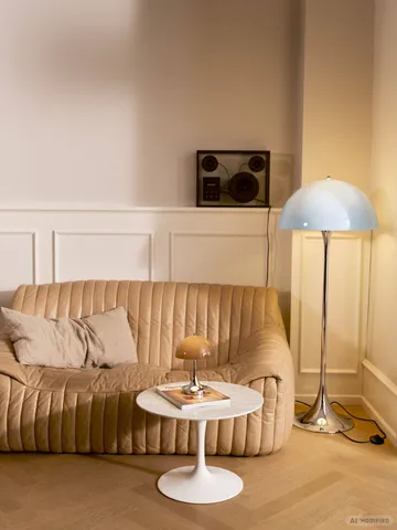 Lampa podłogowa Panthella 500 - Original opal blue grey - Louis Poulsen