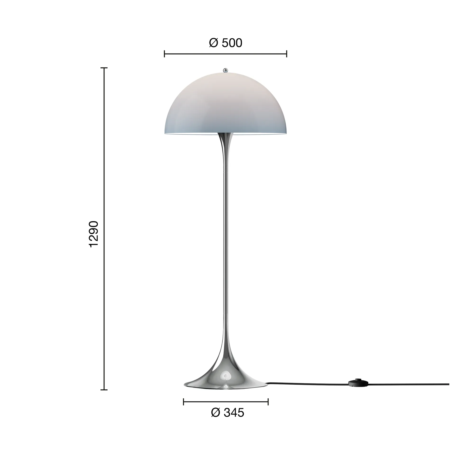 Lampa podłogowa Panthella 500, Original opal blue grey Louis Poulsen