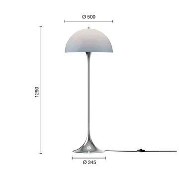 Lampa podłogowa Panthella 500 - Original opal blue grey - Louis Poulsen