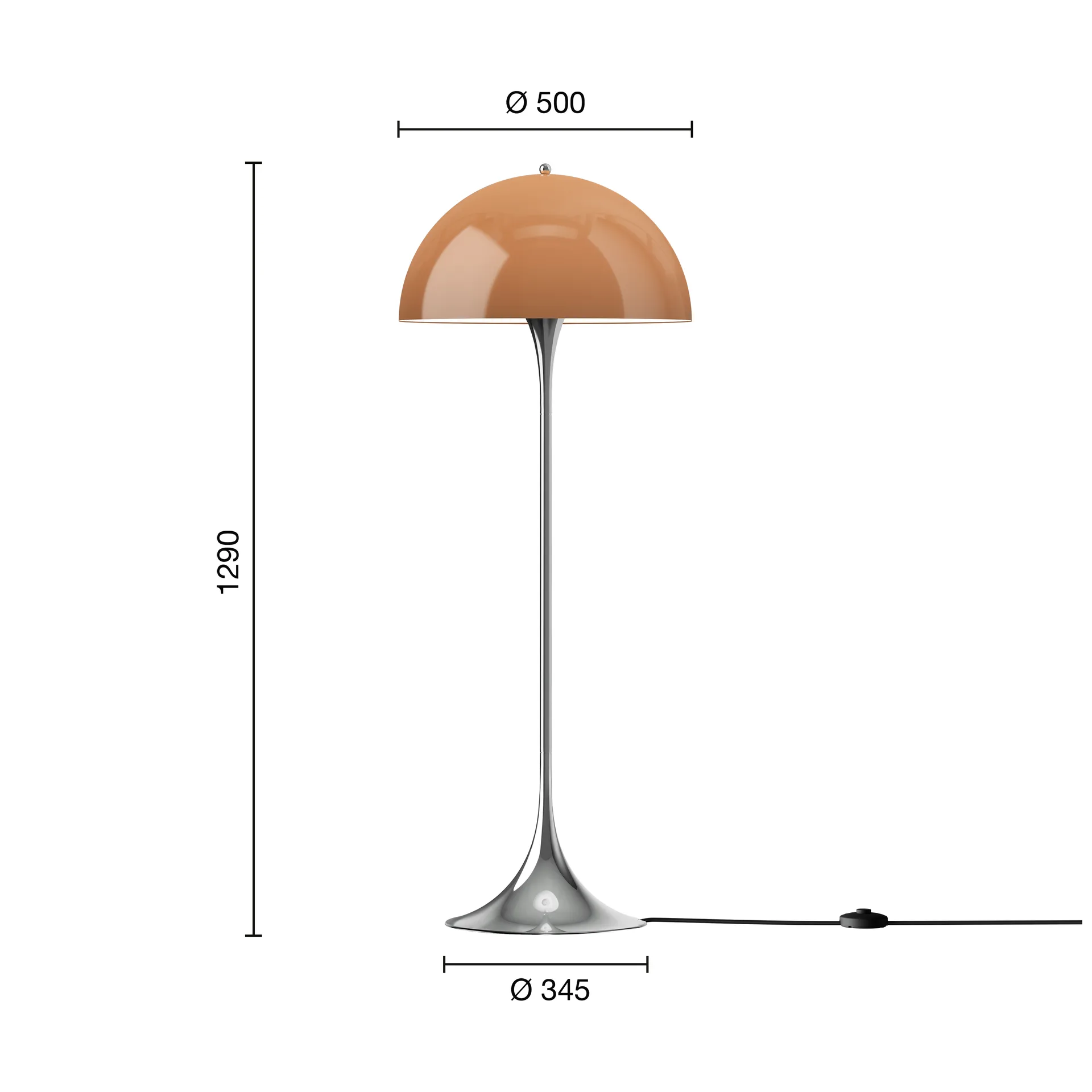 Lampa podłogowa Panthella 500, Original opal brown Louis Poulsen