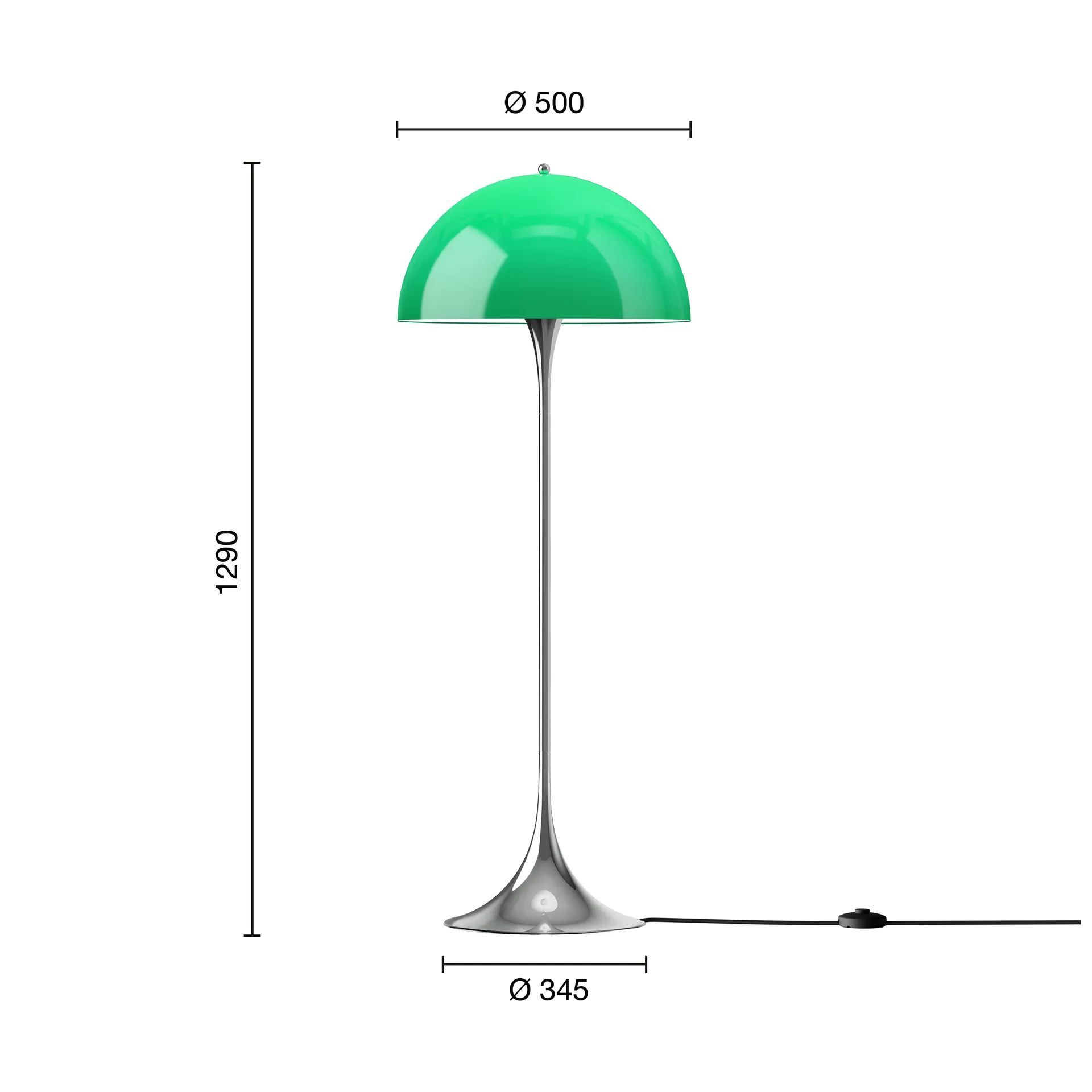 Lampa podłogowa Panthella 500, Original opal green Louis Poulsen