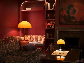 Lampa podłogowa Panthella 500 - Original opal orange - Louis Poulsen