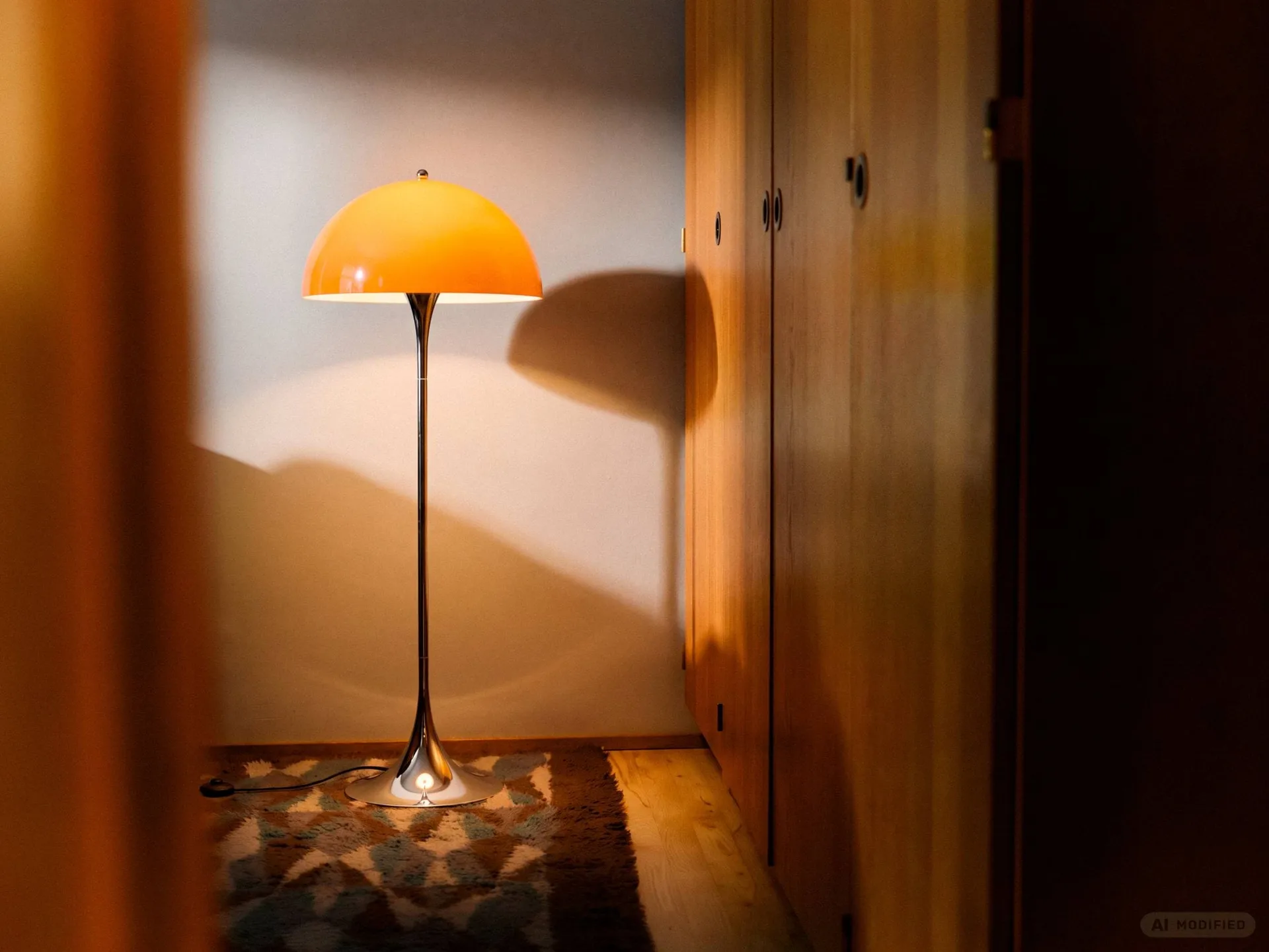 Lampa podłogowa Panthella 500, Original opal orange Louis Poulsen