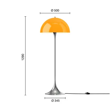 Lampa podłogowa Panthella 500 - Original opal orange - Louis Poulsen