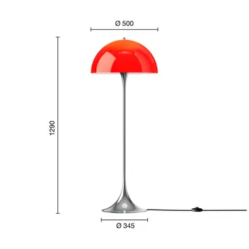 Lampa podłogowa Panthella 500 - Original opal red - Louis Poulsen