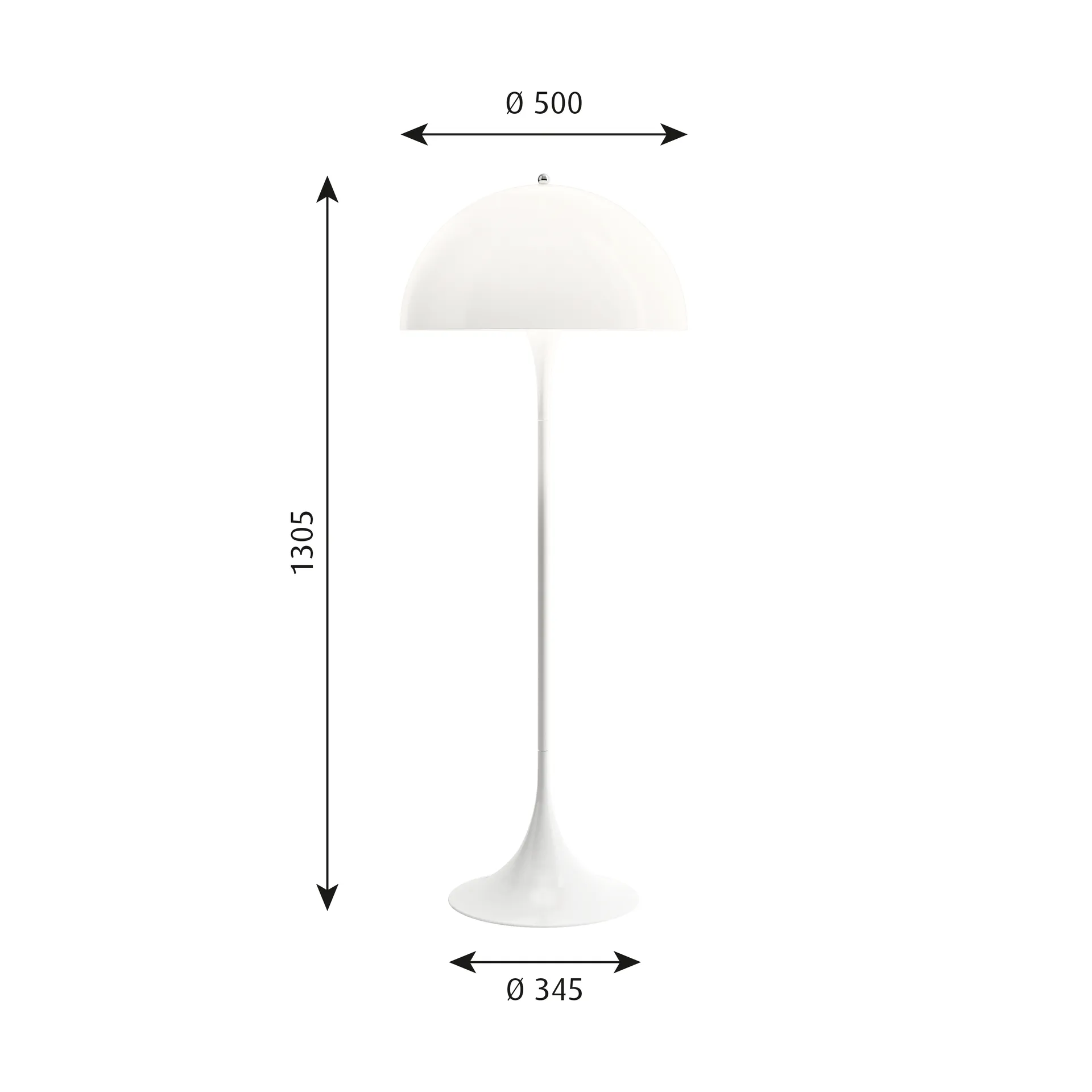 Lampa podłogowa Panthella 500, V3, Opal white Louis Poulsen