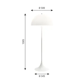 Lampa podłogowa Panthella 500 - V3, Opal white - Louis Poulsen
