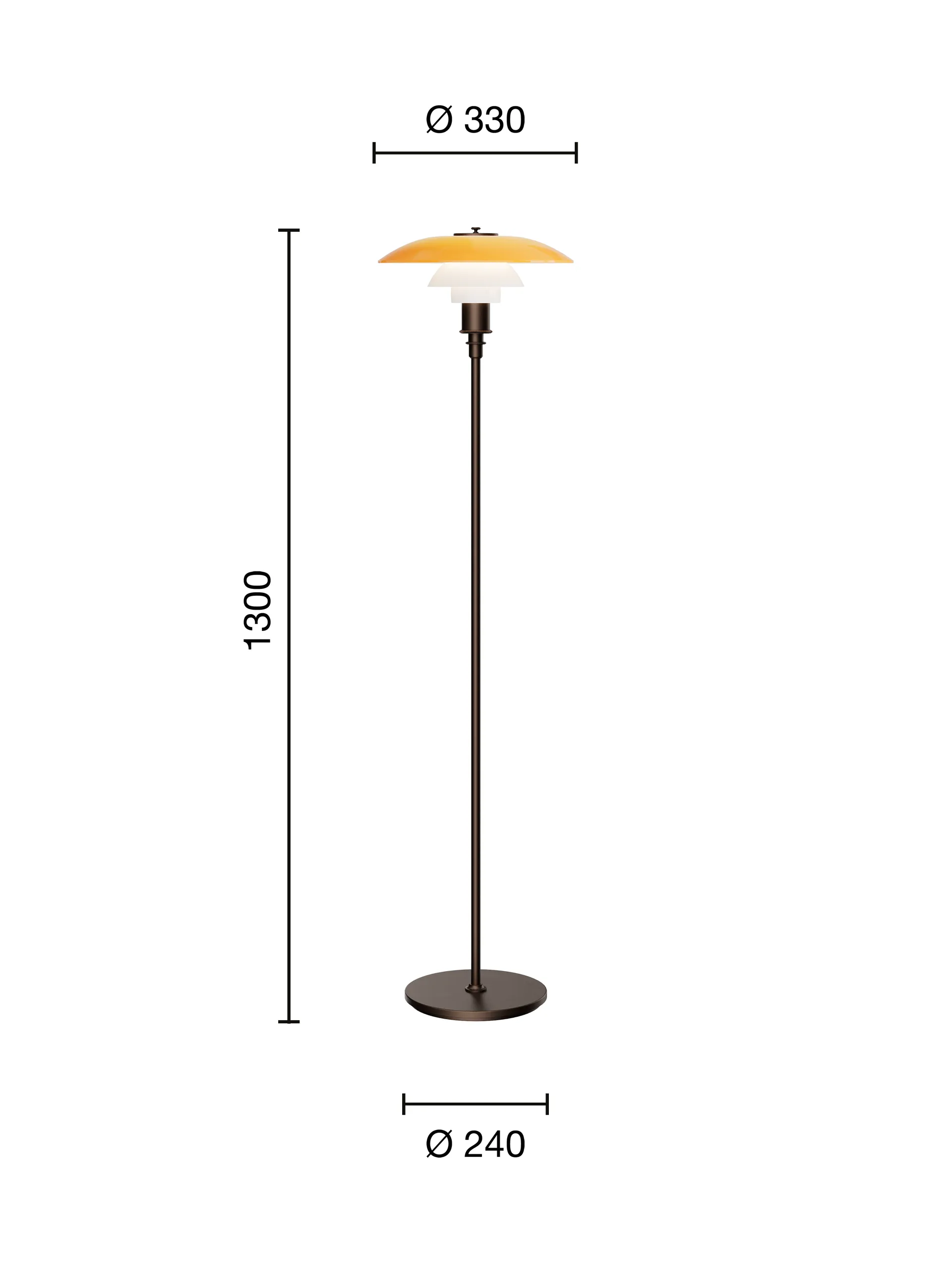 Lampa podłogowa PH 3½-2½ Centenary Edition, Amber-opal white Louis Poulsen
