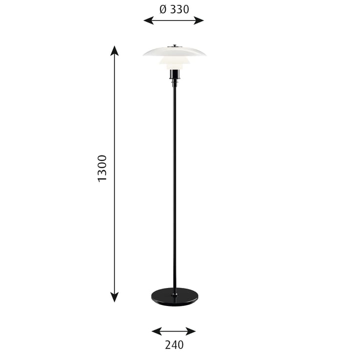 Lampa podłogowa PH 3½-2½, Czarny Louis Poulsen