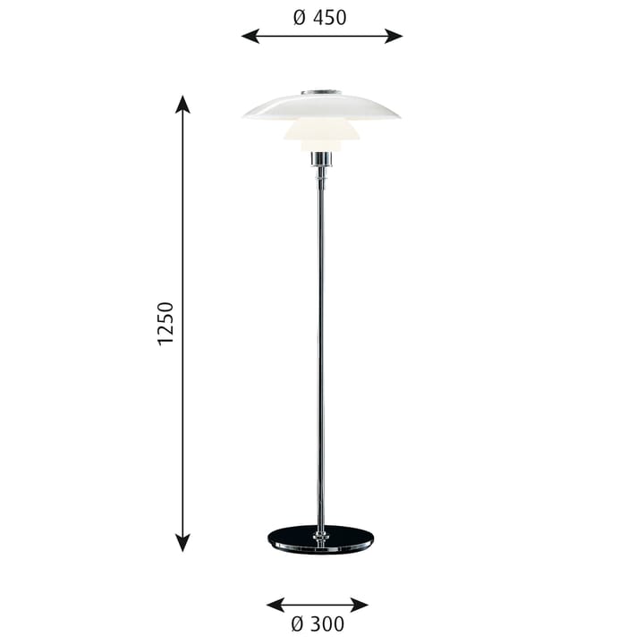 Lampa podłogowa PH 4½-3½, Chrom Louis Poulsen