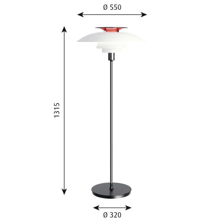 Lampa podłogowa PH 80, Biały Louis Poulsen
