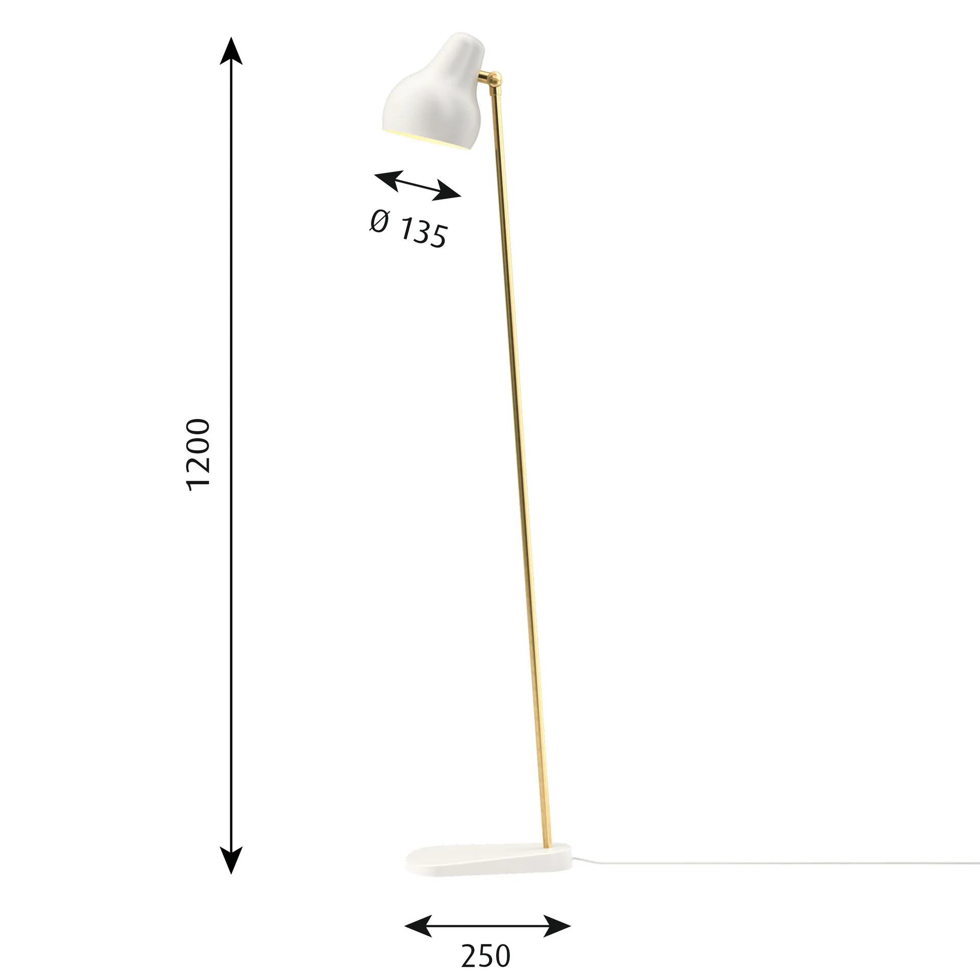 Lampa podłogowa VL38, Biały Louis Poulsen