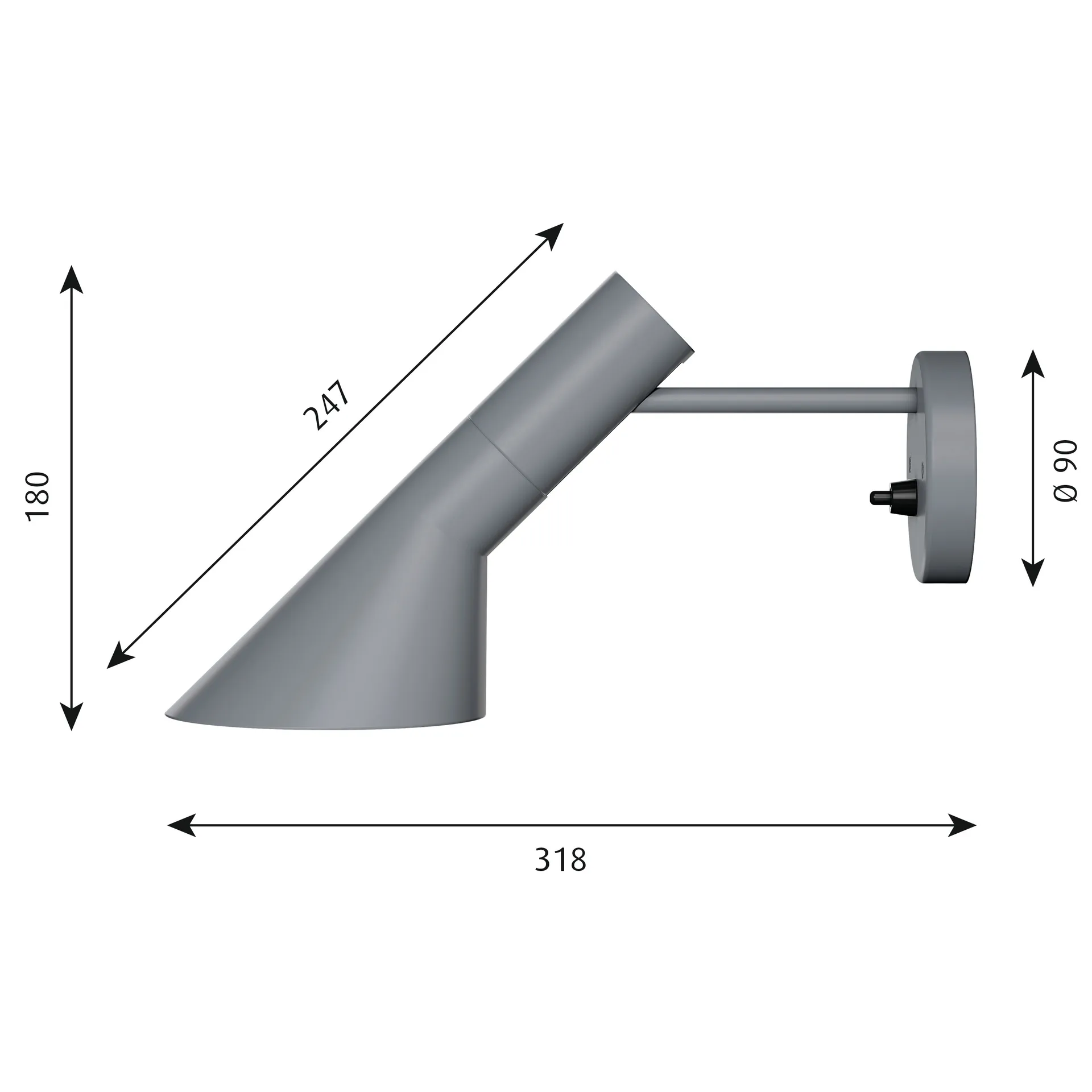 Lampa ścienna AJ, Ciemnoszary Louis Poulsen