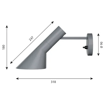 Lampa ścienna AJ - Ciemnoszary - Louis Poulsen