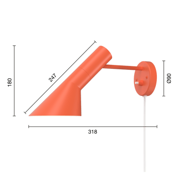 Lampa ścienna AJ - Electric orange - Louis Poulsen