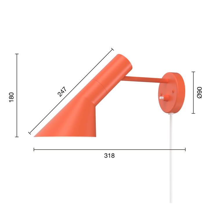 Lampa ścienna AJ - Electric orange - Louis Poulsen