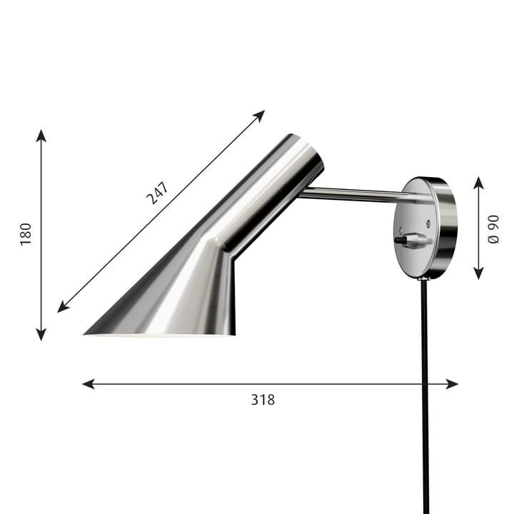 Lampa ścienna AJ - Stal nierdzewna polerowana - Louis Poulsen