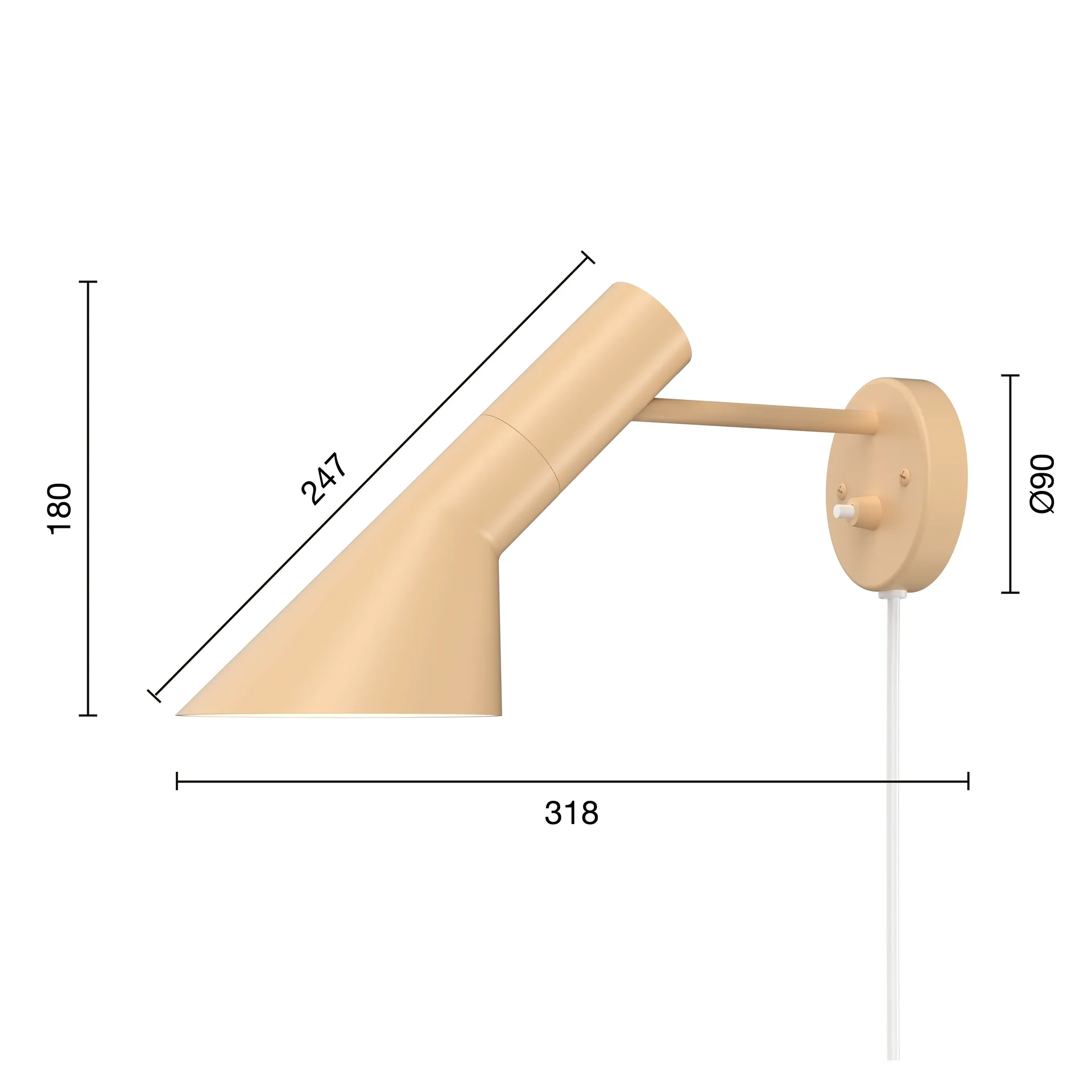 Lampa ścienna AJ, Warm sand Louis Poulsen