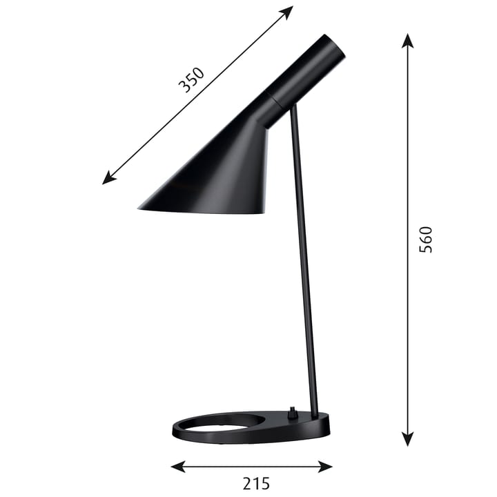 Lampa stołowa AJ, Czarny Louis Poulsen