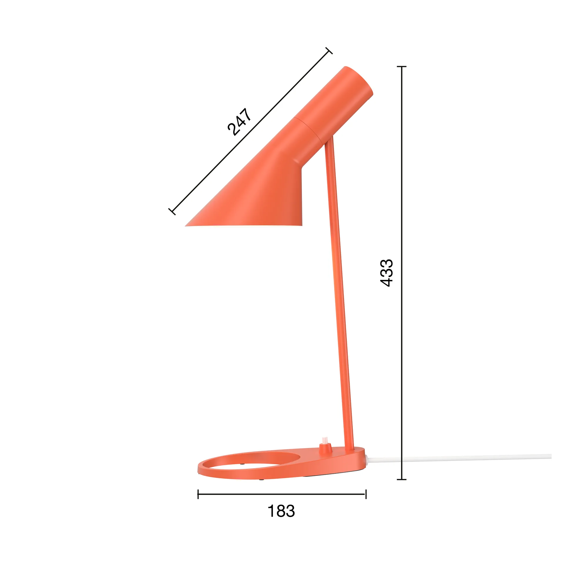 Lampa stołowa AJ MINI, Electric orange Louis Poulsen