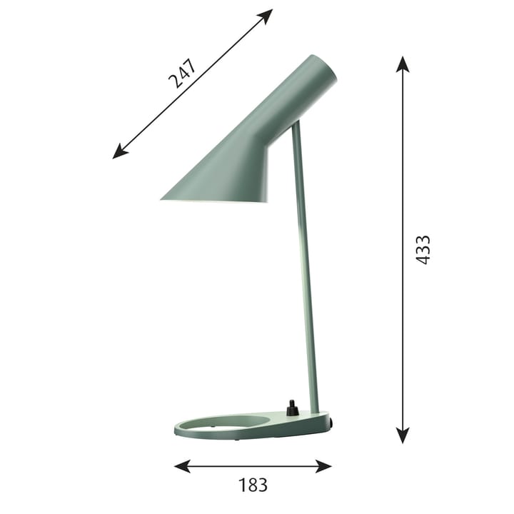 Lampa stołowa AJ MINI, Jasny w kolorze ropy naftowej Louis Poulsen