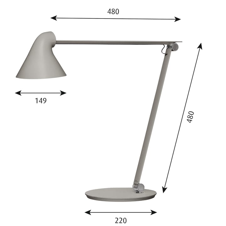 Lampa stołowa NJP - Jasnoszary - Louis Poulsen