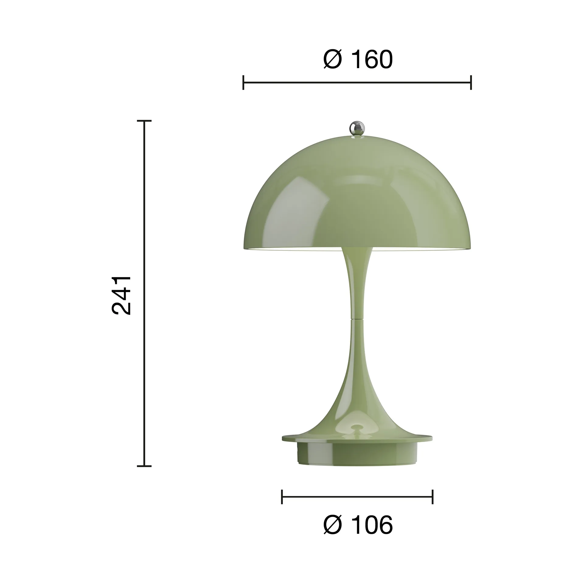 Lampa stołowa Panthella 160 portable, Green Louis Poulsen