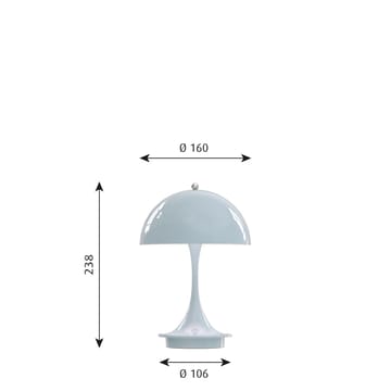 Lampa stołowa Panthella 160 portable - Jasnoniebieski - Louis Poulsen