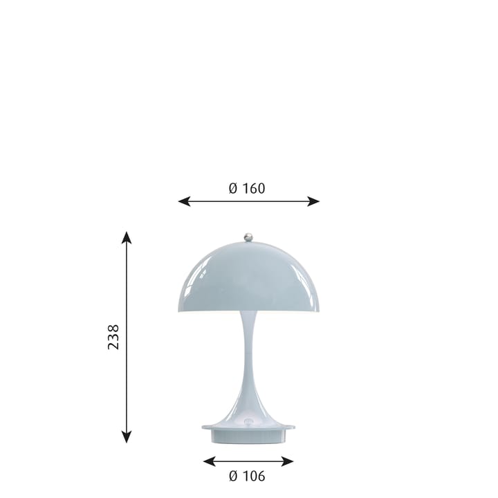 Lampa stołowa Panthella 160 portable, Jasnoniebieski Louis Poulsen