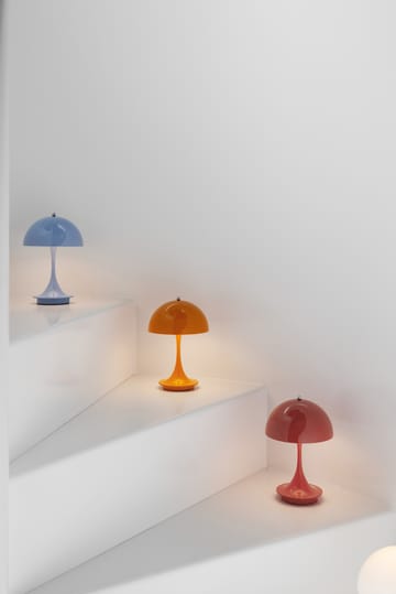 Lampa stołowa Panthella 160 portable metalowa - pomarańczowy - Louis Poulsen