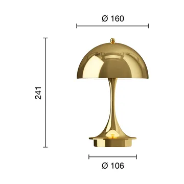 Lampa stołowa Panthella 160 Portable v3 - Brass metallised - Louis Poulsen