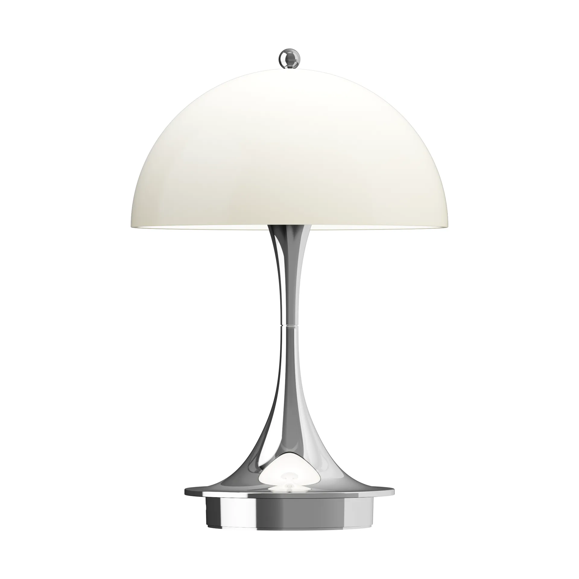 Lampa stołowa Panthella 160 Portable v3, Chrome opal beige Louis Poulsen