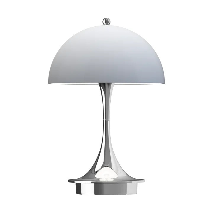 Lampa stołowa Panthella 160 Portable v3 - Chrome opal bluegrey - Louis Poulsen