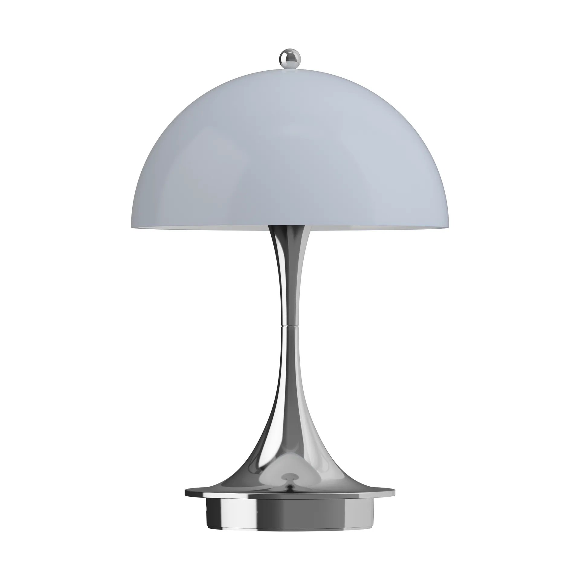 Lampa stołowa Panthella 160 Portable v3, Chrome opal grey Louis Poulsen