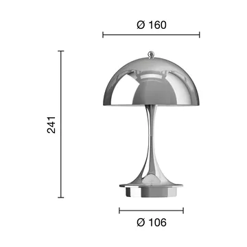 Lampa stołowa Panthella 160 Portable v3 - Chrome - Louis Poulsen