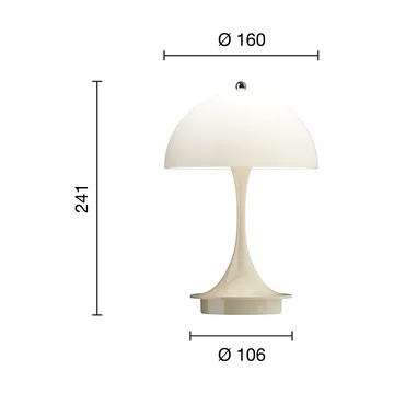 Lampa stołowa Panthella 160 Portable v3 - Opal beige - Louis Poulsen