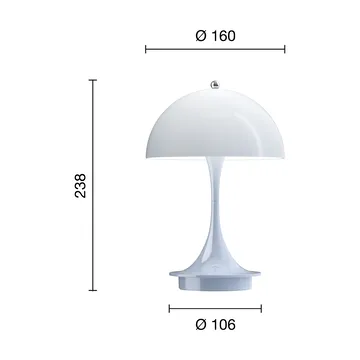 Lampa stołowa Panthella 160 Portable v3 - Opal pale blue - Louis Poulsen